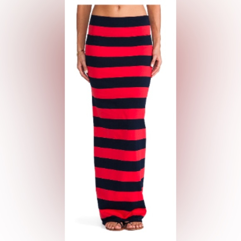 Free People column skirt in  cherry navy  Stripe  sz small